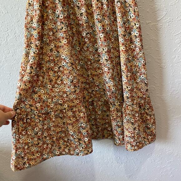Monteau Brown Floral Dress Size XS EUC - Picture 4 of 9